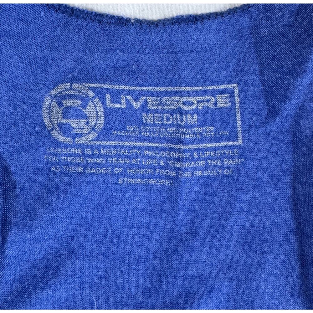 Livesore Racerback Tank Medium In Quads We Trust Blue Gym Workout - Picture 7 of 8